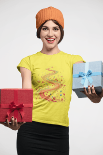Nome do produto Camiseta Estampada Feminina Natal Caminho de Estrelas