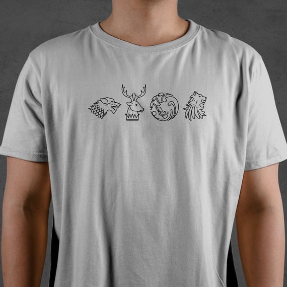 Camiseta Stark + Baratheon + Targaryen + Lannister