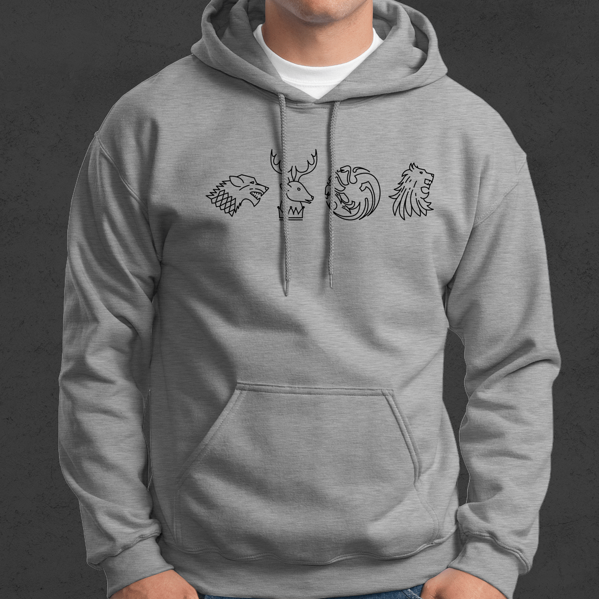 Nome do produto: Moletom Canguru Stark + Baratheon + Targaryen + Lannister