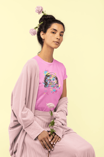 Nome do produto Camiseta Long Feminina Astronaut Cat