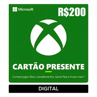 Nome do produto GIFT CARD XBOX R$200 DIGITAL
