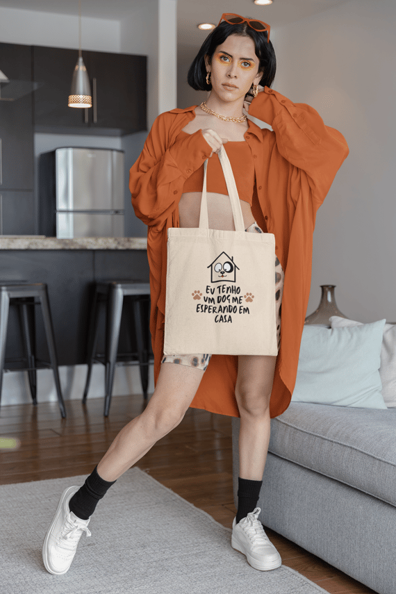 Bolsa Ecobag - Eu tenho um dog me esperando em casa