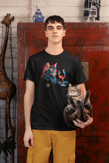 Nome do produto Camiseta - Gato e Vinho
