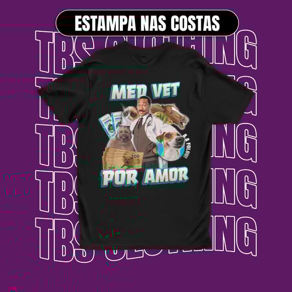 (Estampa nas costas) Med vet por amor