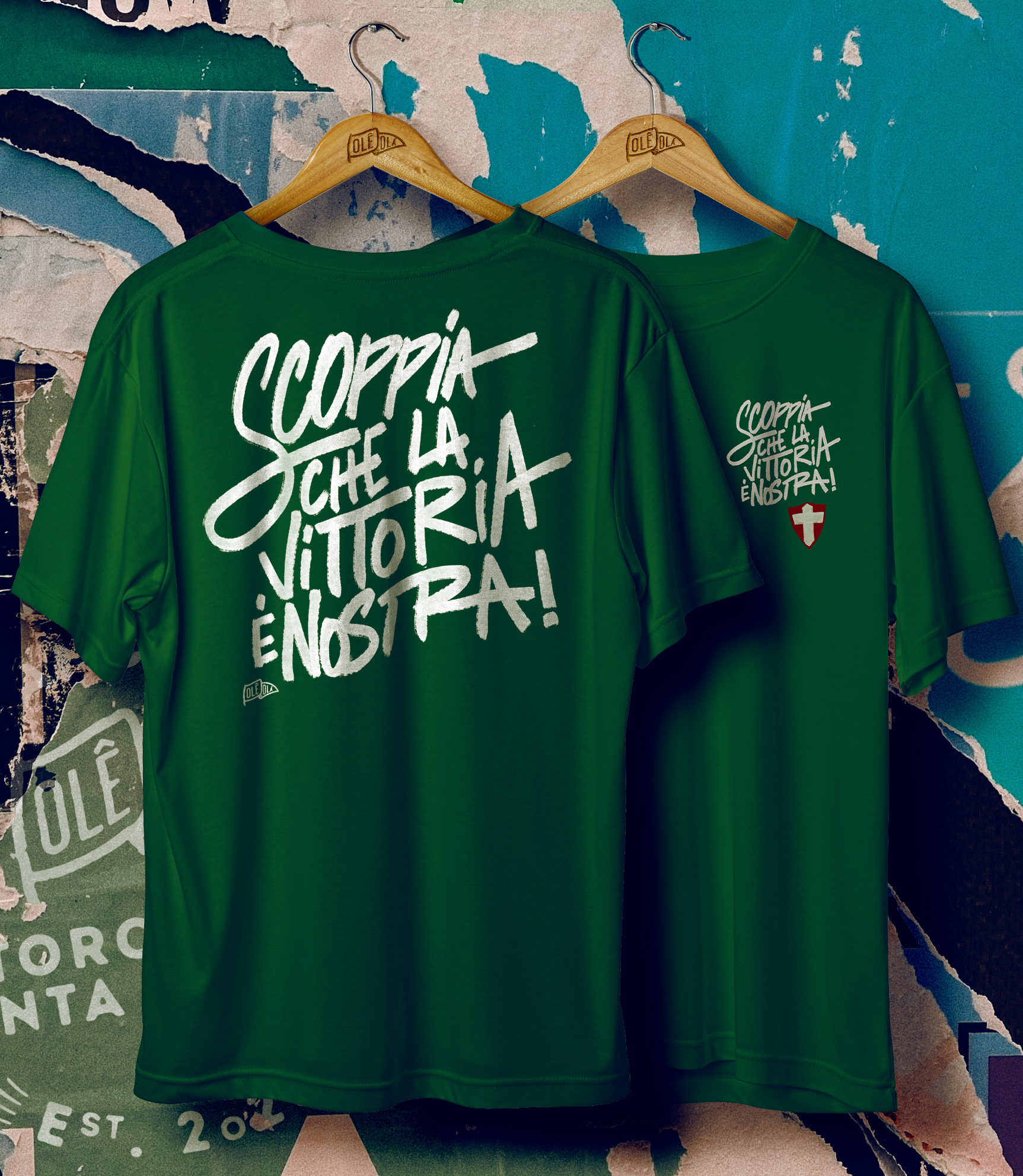 Camiseta //SCOPPIA CHE LA VITTORIA É NOSTRA!// - VERDE / AZUL