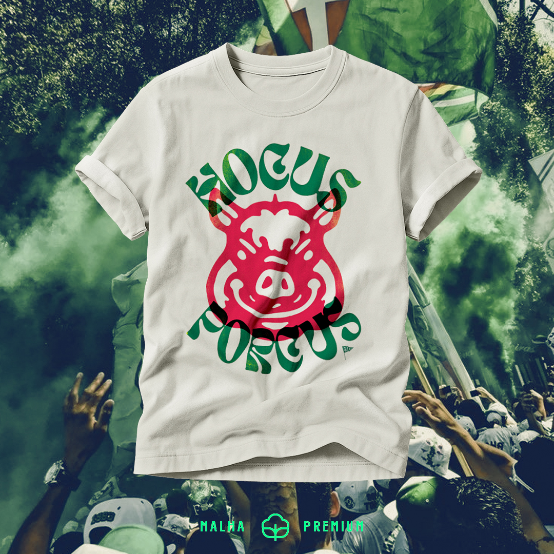 Camiseta Hocus Porcus- Premium - Off White - Frente