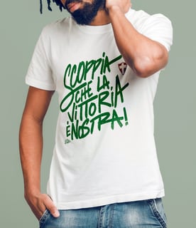 Nome do produto Camiseta //SCOPPIA CHE LA VITTORIA É NOSTRA!// SÓ FRENTE // BRANCA (((MALHA PREMIUM)))