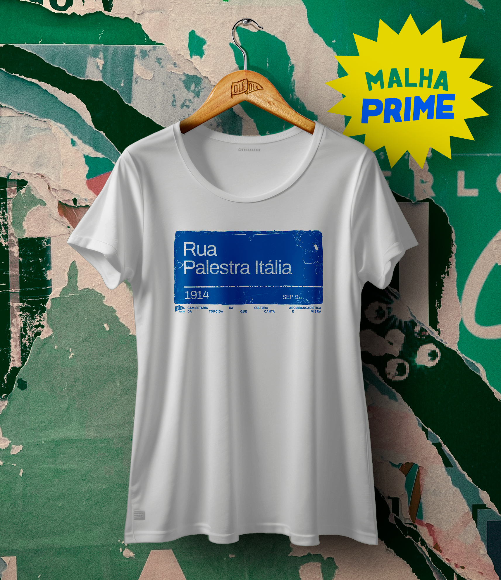 Camiseta Feminina //RUA PALESTRA ITÁLIA 1914// - BABY LONG PREMIUM