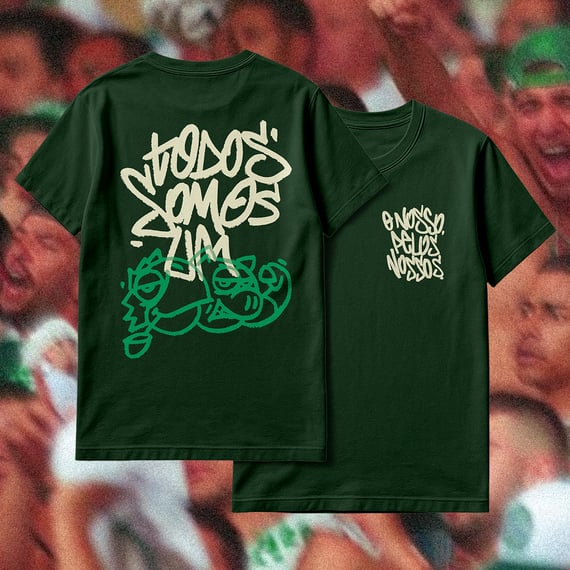 Camiseta Todos Somos Um Verde / Azul