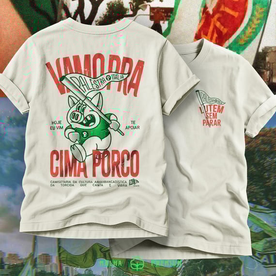 Camiseta Vamo Pra Cima - Premium - Off White / Branca