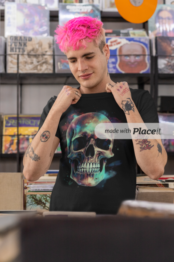 Nome do produto: Camiseta Personalizada | Royal Red Clth. | Cosmic Skull