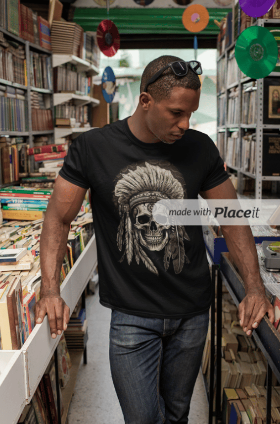 Camiseta Personalizada | Royal Red Clth. | Sepia Shaman Skull