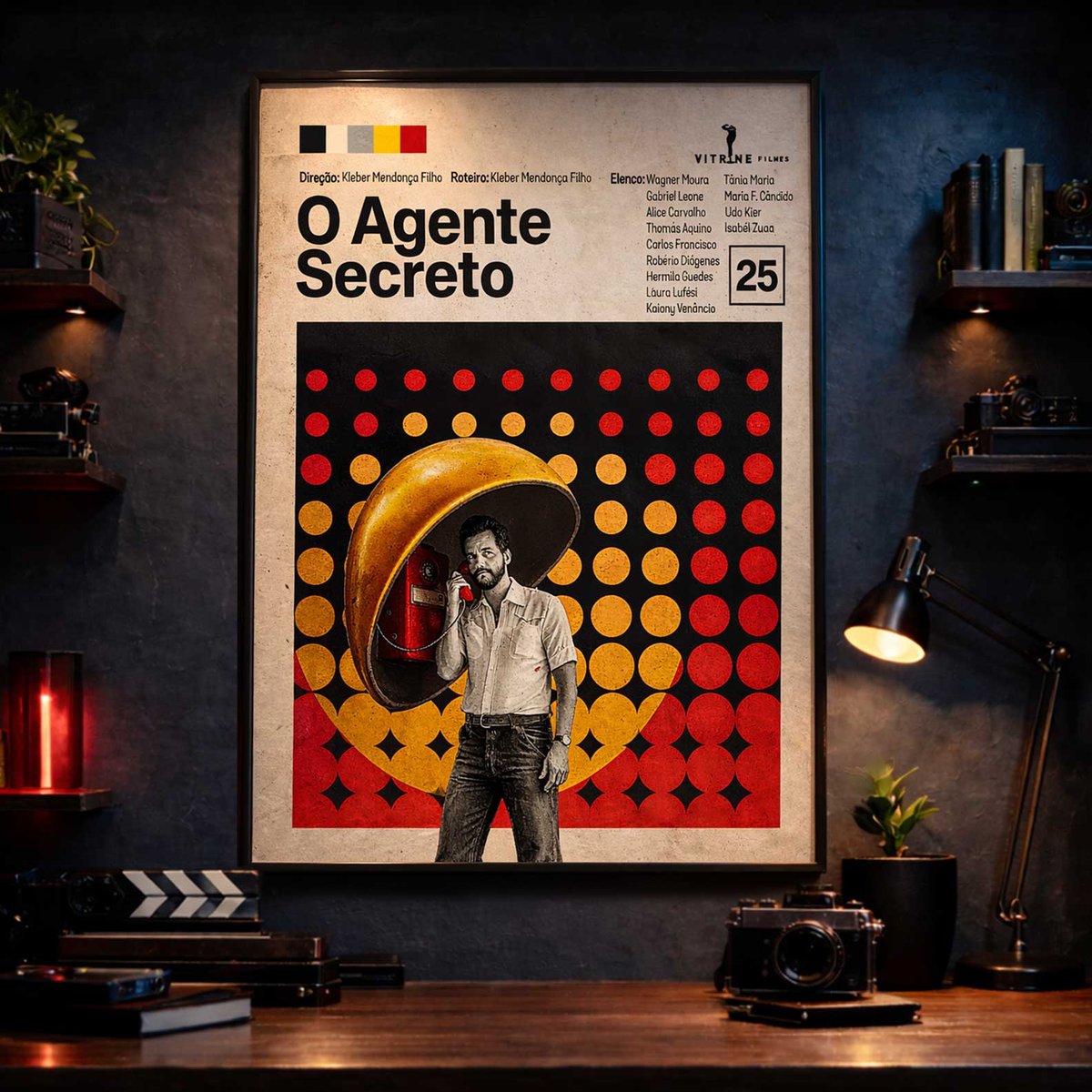 Nome do produto: Pôster Minimalista O Agente Secreto | Cinema Brasileiro Autoral