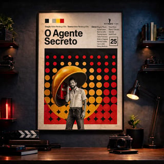 Nome do produto Pôster Minimalista O Agente Secreto | Cinema Brasileiro Autoral