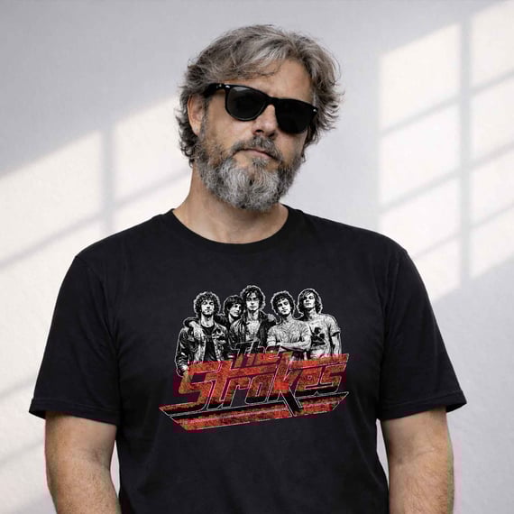 Camiseta The Strokes Indie Rock Estampa Retrô Vintage