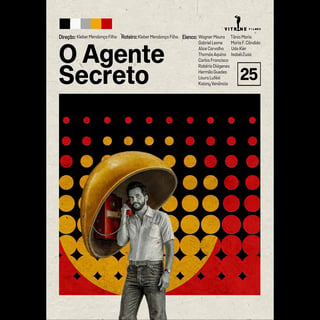 Nome do produto Pôster Minimalista O Agente Secreto | Cinema Brasileiro Autoral