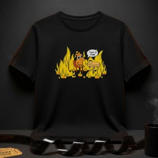 Nome do produto Camiseta This Is Fine | Humor Irônico & Cultura Meme