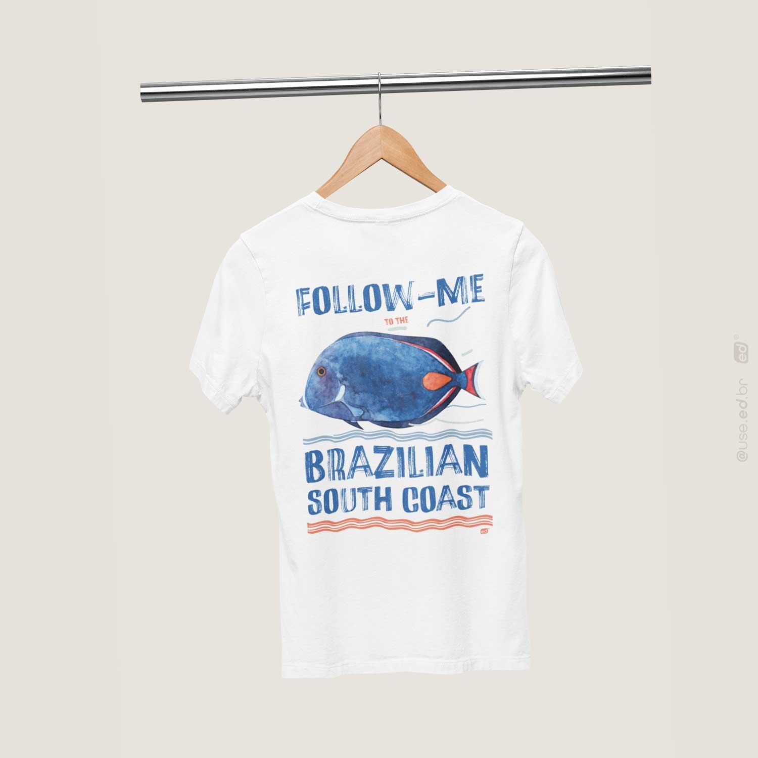 Follow-me South Coast - Camiseta Estampada Branca