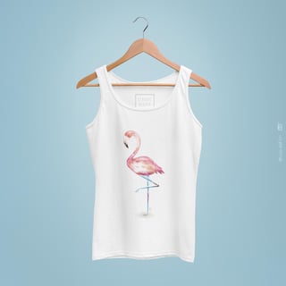 Flamingo - Regata Estampada Classic Branca