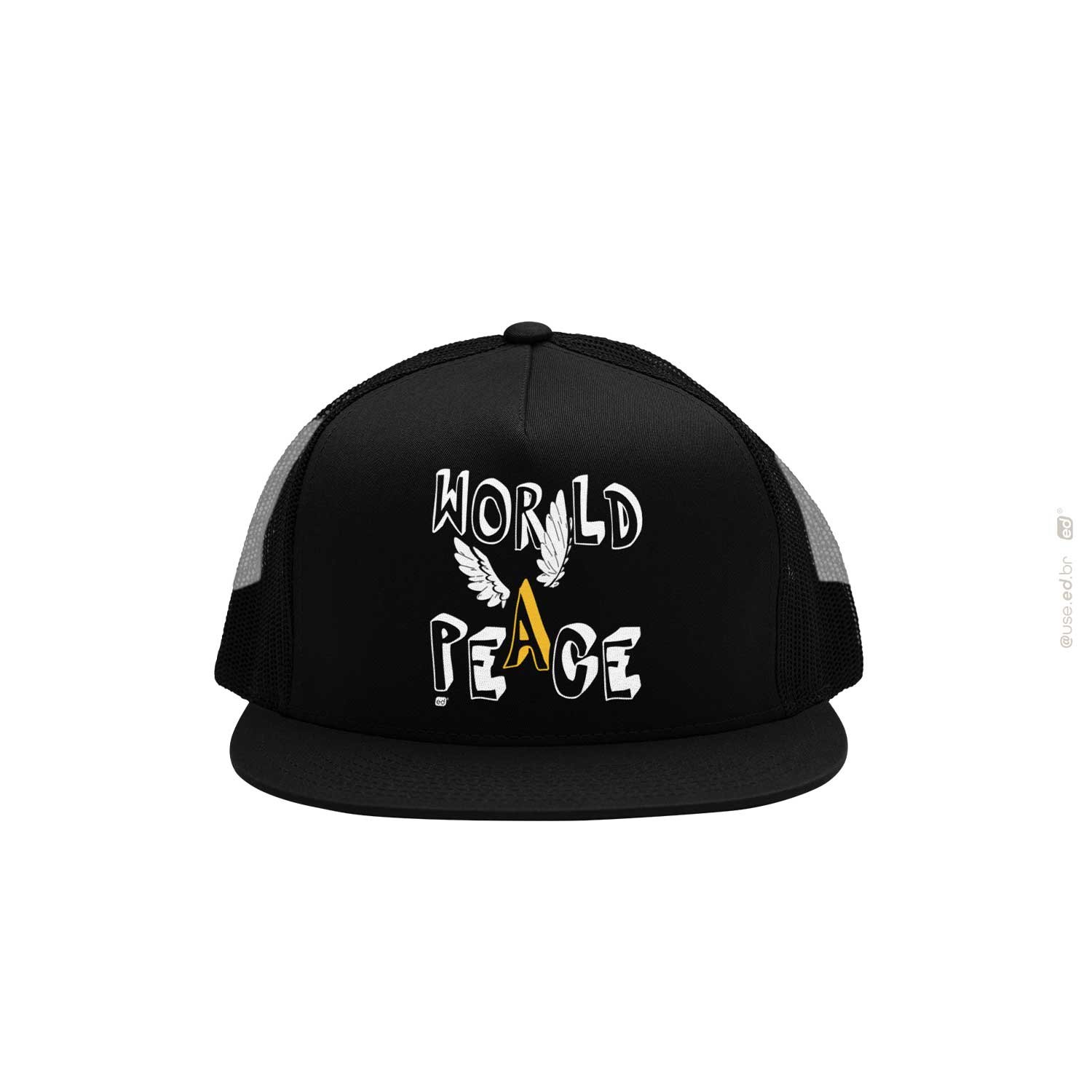 World Peace - Boné Trucker com Tela Preto