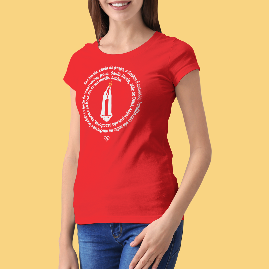 Camiseta Ave Maria - Nossa Senhora de Fátima - feminina