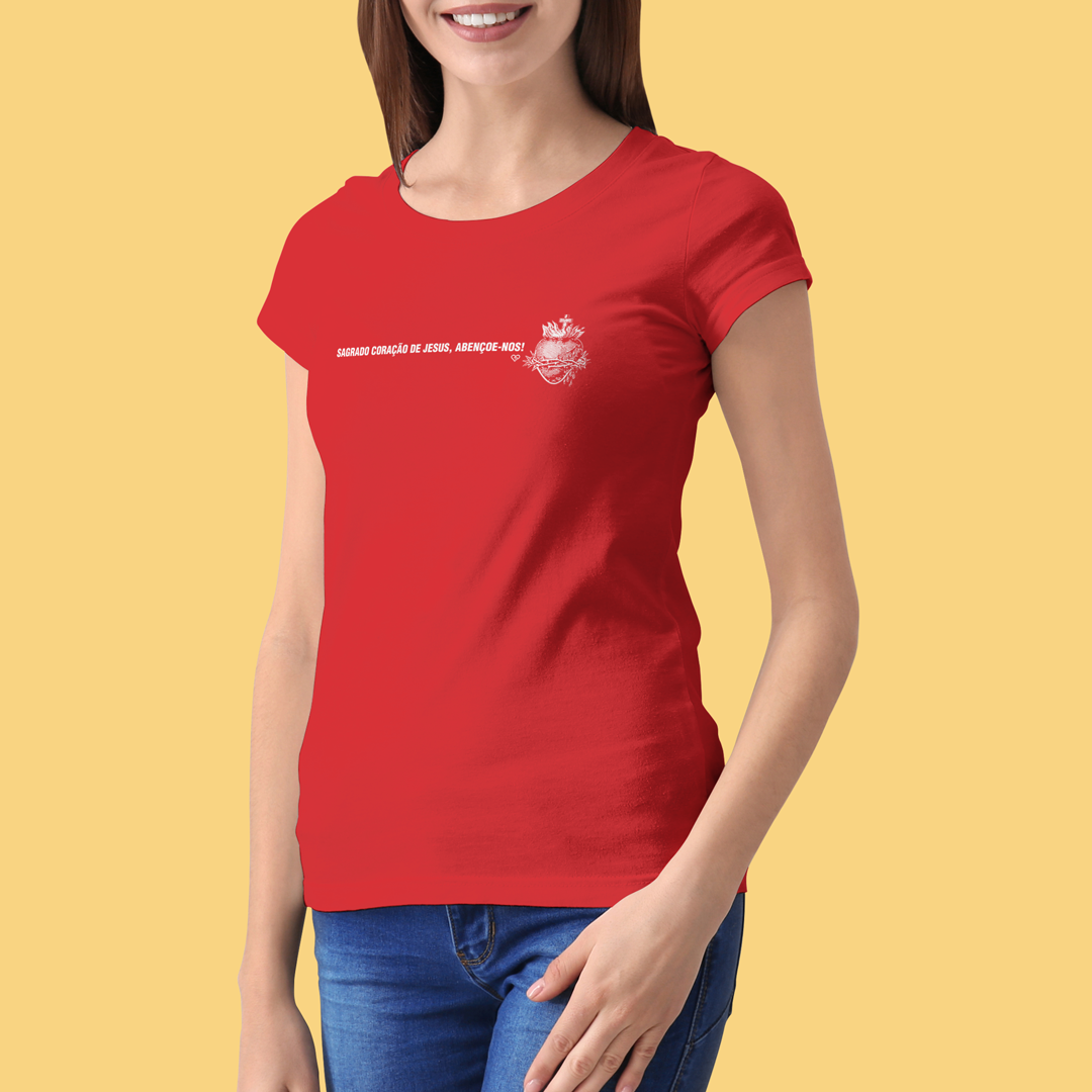 Camiseta Sagrado Coração de Jesus - Feminina