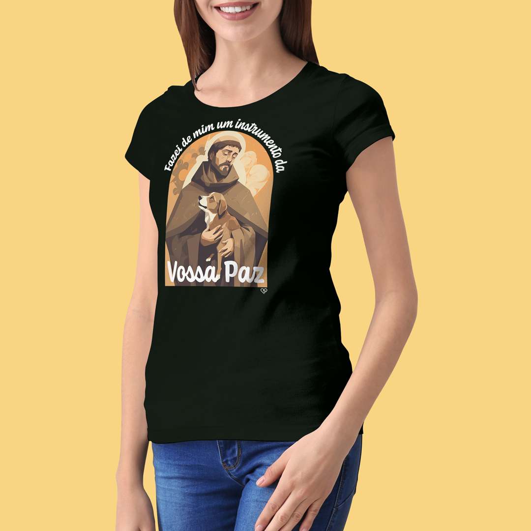 Nome do produto: Camiseta São Francisco de Assis - Vossa Paz - Feminino