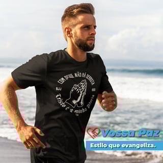 Nome do produto Camiseta Com Deus não há Derrota - Jiu Jitsu