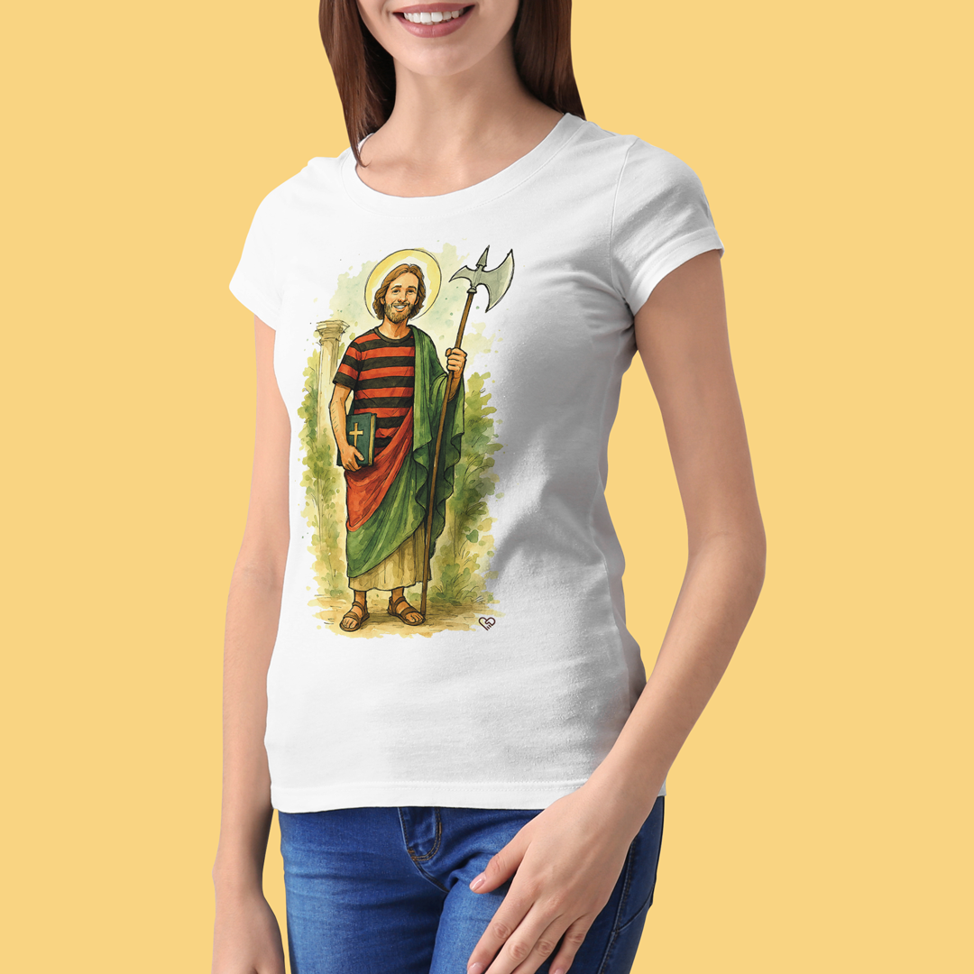 Nome do produto: Camiseta São Judas Tadeu - Rubronegro - f