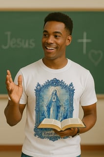 Nome do produto Camiseta Nossa Senhora de Fátima - Azulejo Português