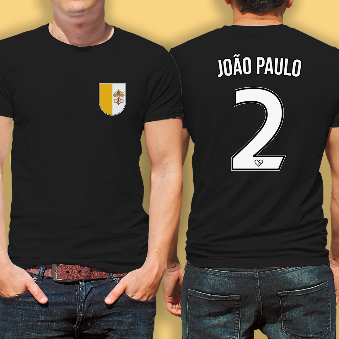Nome do produto: Camiseta - Vaticano Futebol - Papa João Paulo II