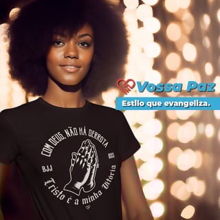 Nome do produto Camiseta Com Deus não há Derrota - Jiu Jitsu - Feminina
