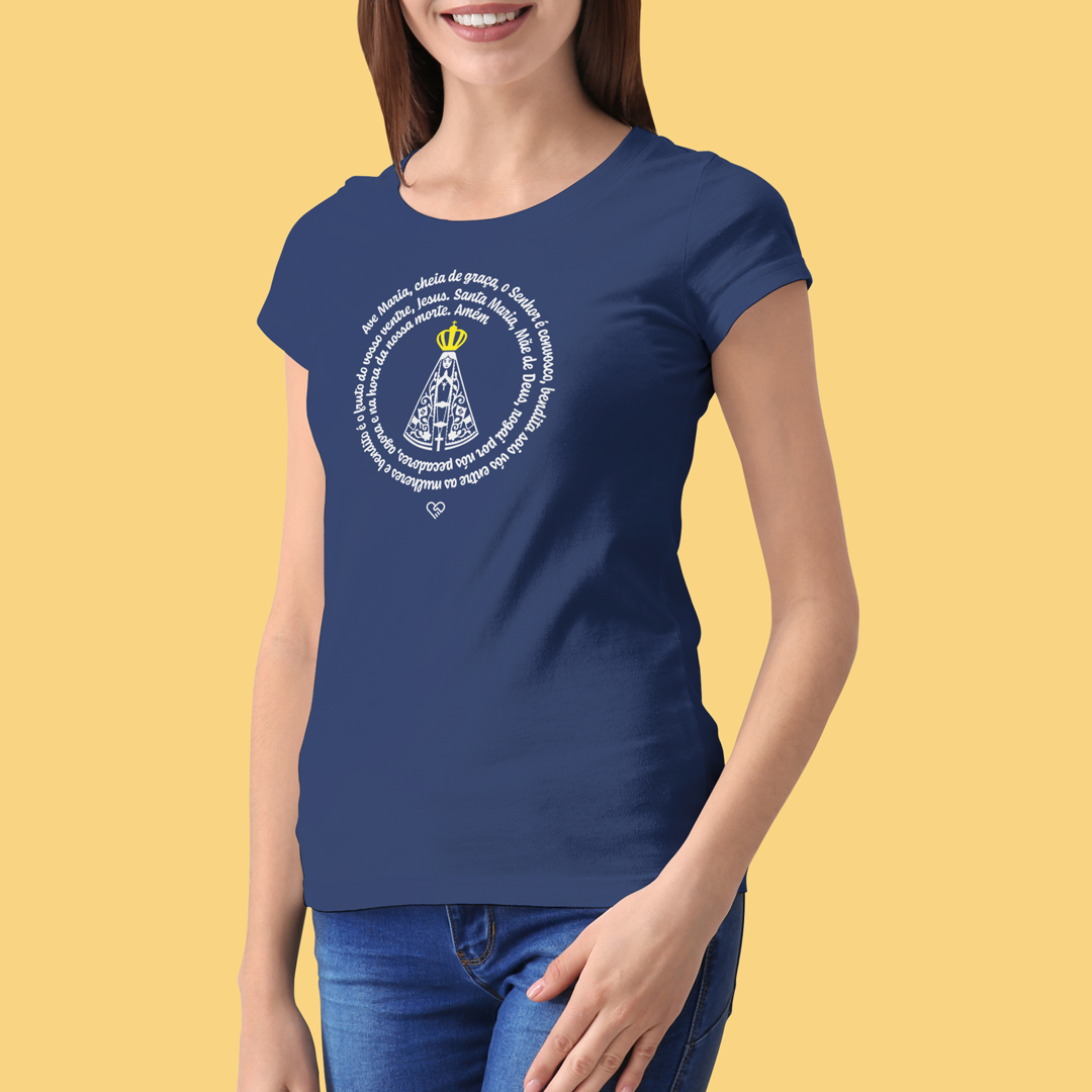 Nome do produto: Camiseta Ave Maria - Nossa Senhora Aparecida