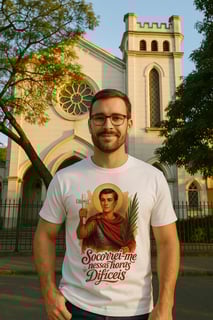Nome do produto Camiseta Santo Expedito - Horas Difíceis