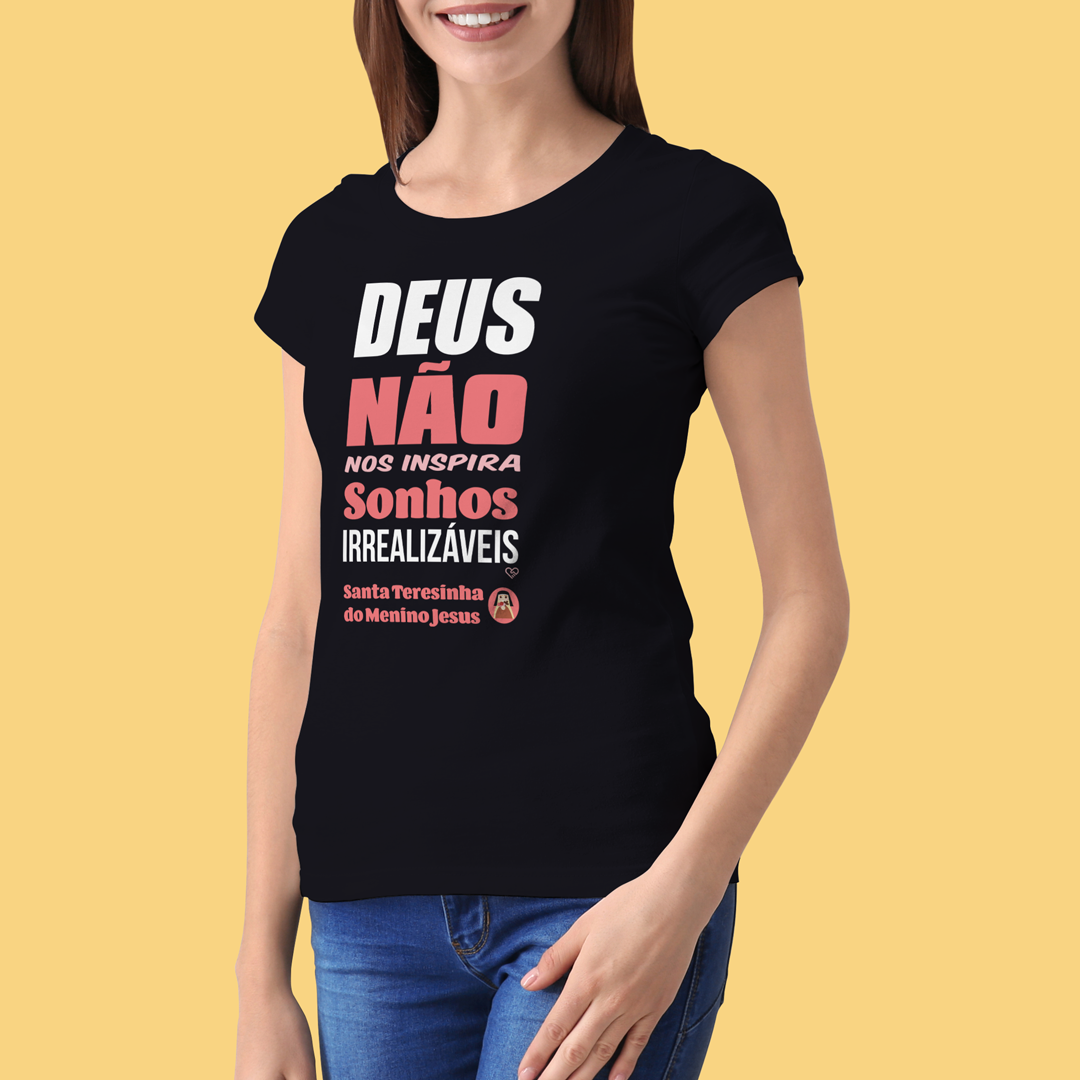 Nome do produto: Camiseta Santa Teresinha - Sonhos - Feminina