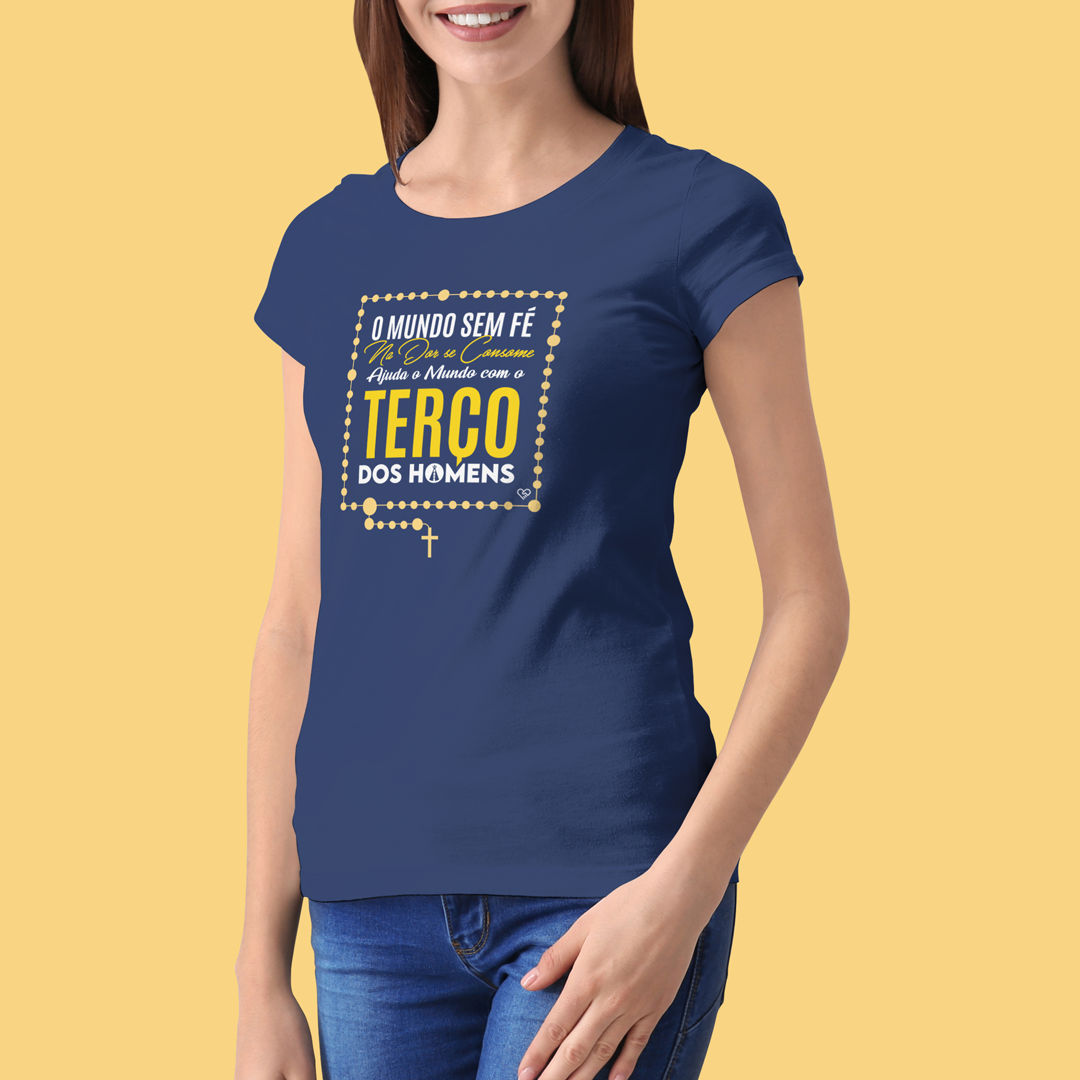 Nome do produto: Camiseta Terço dos Homens - Feminina