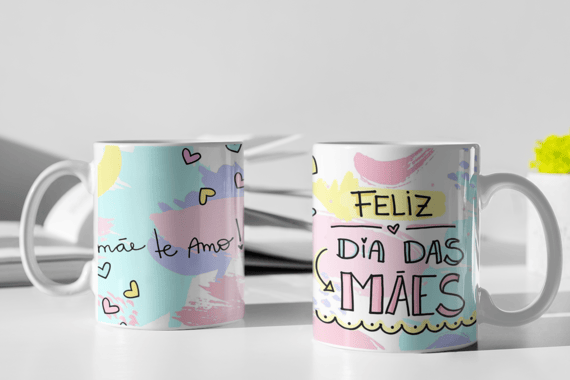 Caneca Dia Das Mães - Mãe, Te Amo/Feliz Dia das Mães
