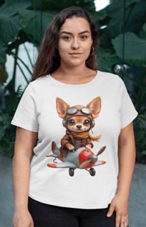 Nome do produto Camiseta Quality Chihuahua Aviadora