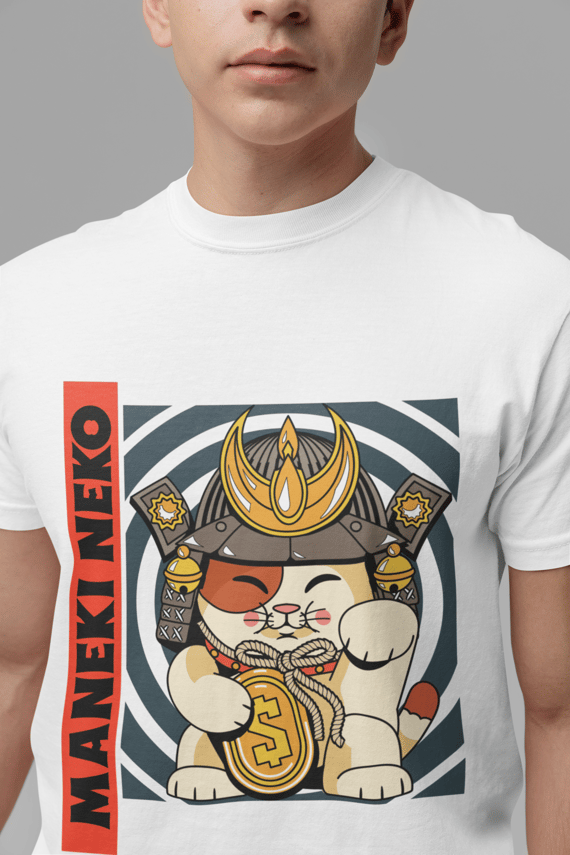 Camiseta Classica Maneki Neko gato da Sorte