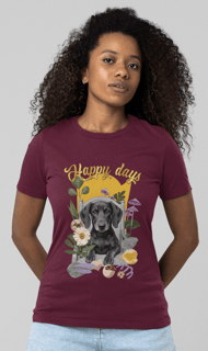 Nome do produto Camiseta dachshund Happy Days