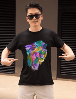 Camiseta personalizada Leão Multicolorido