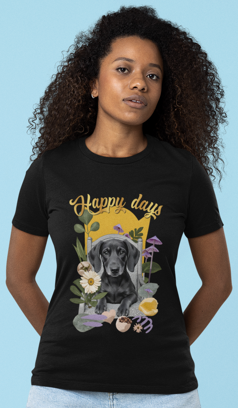 Camiseta dachshund Happy Days