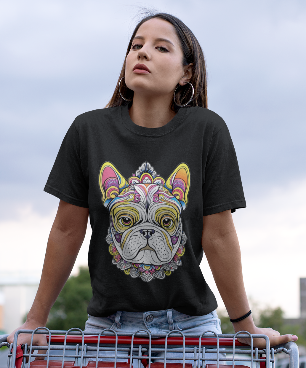 Camiseta Personalizada Bull Dog Mandala