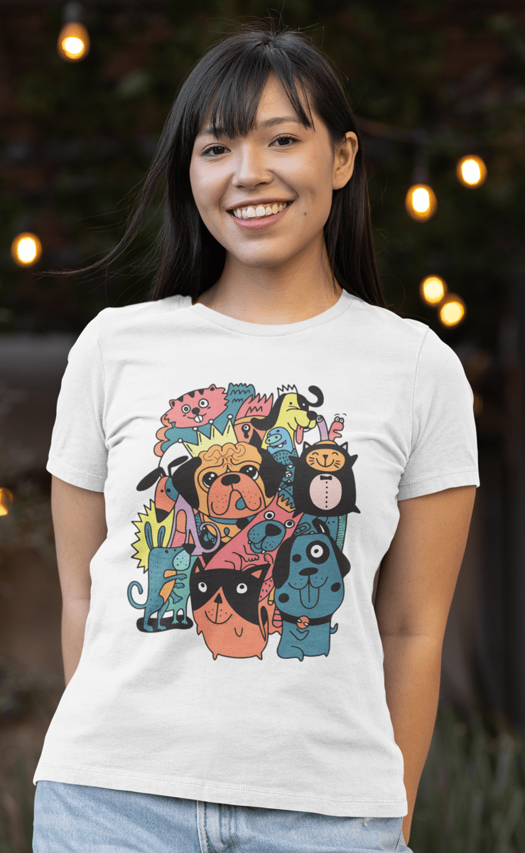 Nome do produto: Camiseta Matilha de Cães divertida Cartoon