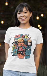 Camiseta Matilha de Cães divertida Cartoon