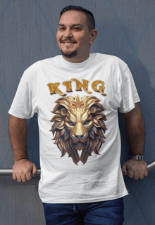 Nome do produto Camiseta Leão King dourado 3D