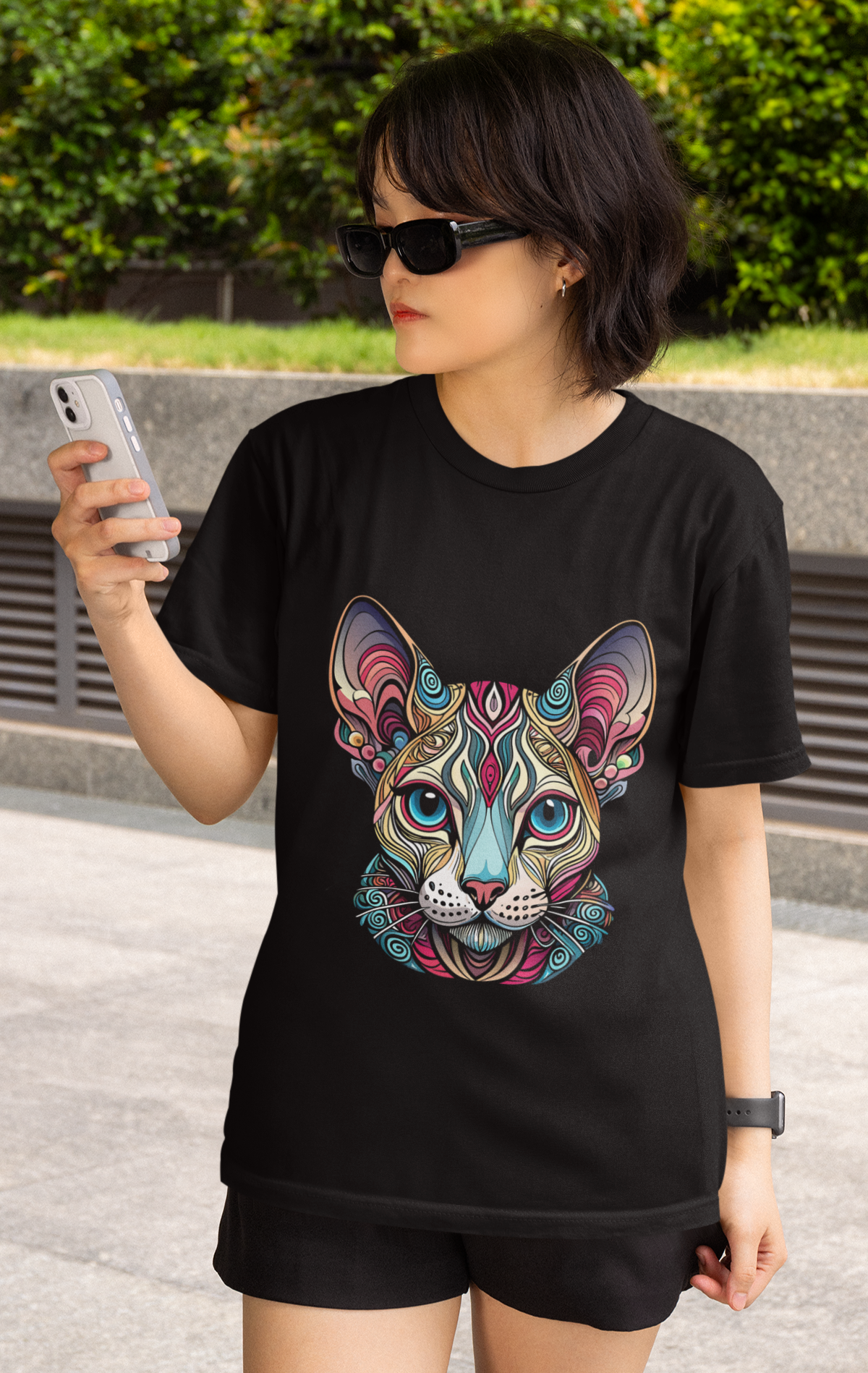 Camiseta personalizada Gato Sphynx Mandala