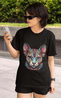 Camiseta personalizada Gato Sphynx Mandala