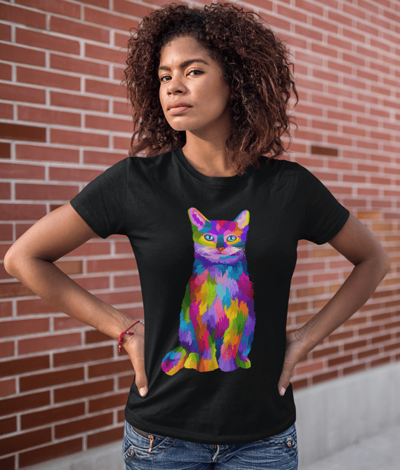 Camiseta personalizada Gatinho Colorido