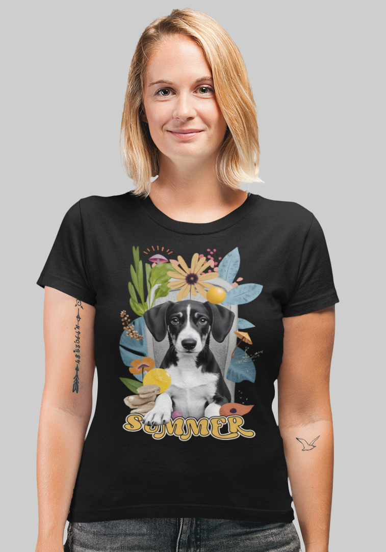 Camiseta cão e surrealismo